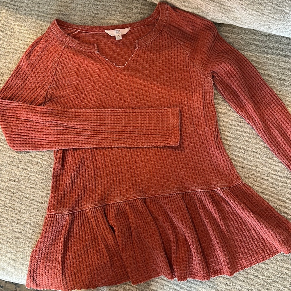 Adorable waffle top blouse